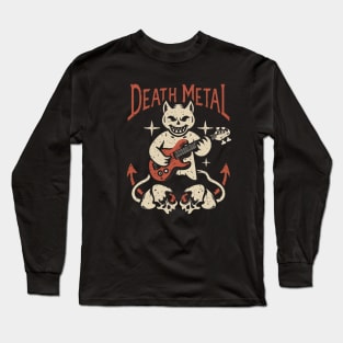 Death Metal Satanic Baphomet Cat Long Sleeve T-Shirt